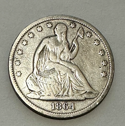 1864-S Seated Liberty Half Dollar- 50 Cents- San Francisco Mint - Great! -90% Ag