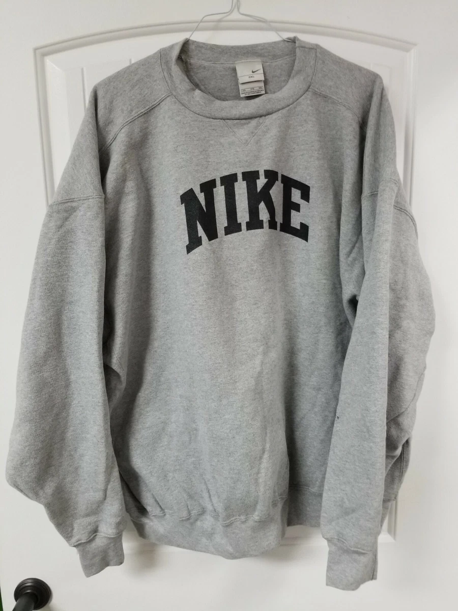 Nike Vintage 3XL Gray Spell Out Sweat Shirt Silver Tag NEW