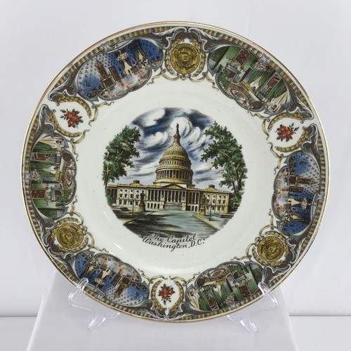 PIASTRA DA COLLEZIONE VINTAGE CAPSCO 1957 THE CAPITOL WASHINGTON, DC - ROTONDA 11" - Foto 2 di 8