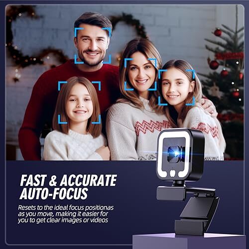 4K Webcam Web Camera with Microphone and Fill Light HD Autofocus Computer Cam... - Picture 4 of 7