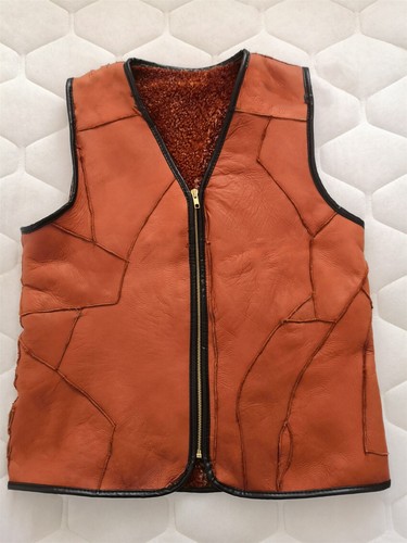 Hombres Retro Cuero Real Revestimiento de Piel Invierno Cálido Chaleco Chaleco Prendas de abrigo Chaqueta - Imagen 15 de 25