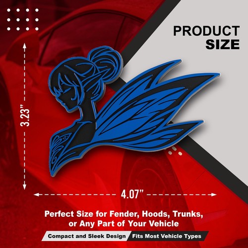 Fairy Emblem Blue 3D Badge Decal Set of 2 Auto Accessories for Car Truck SUV - Picture 2 of 6