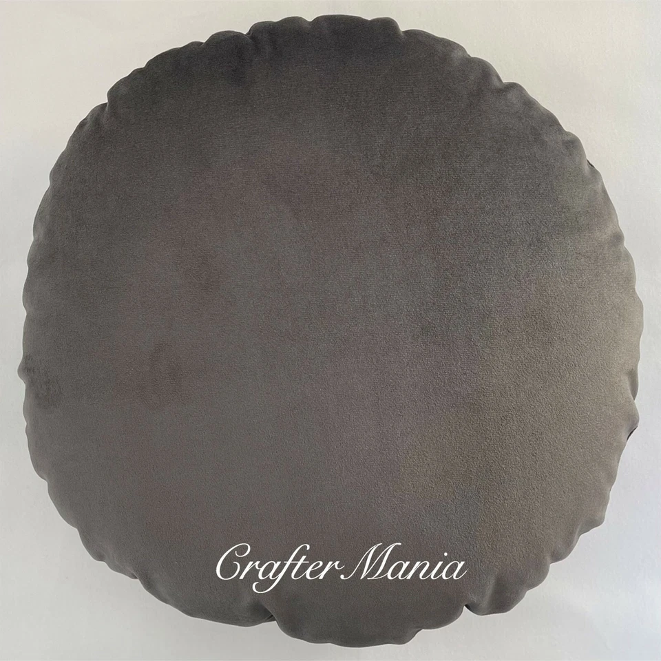 Handmade Round Circle Soft Plush Velvet Cushion Covers Or Filled With Pad Insert - Image 2 of 4