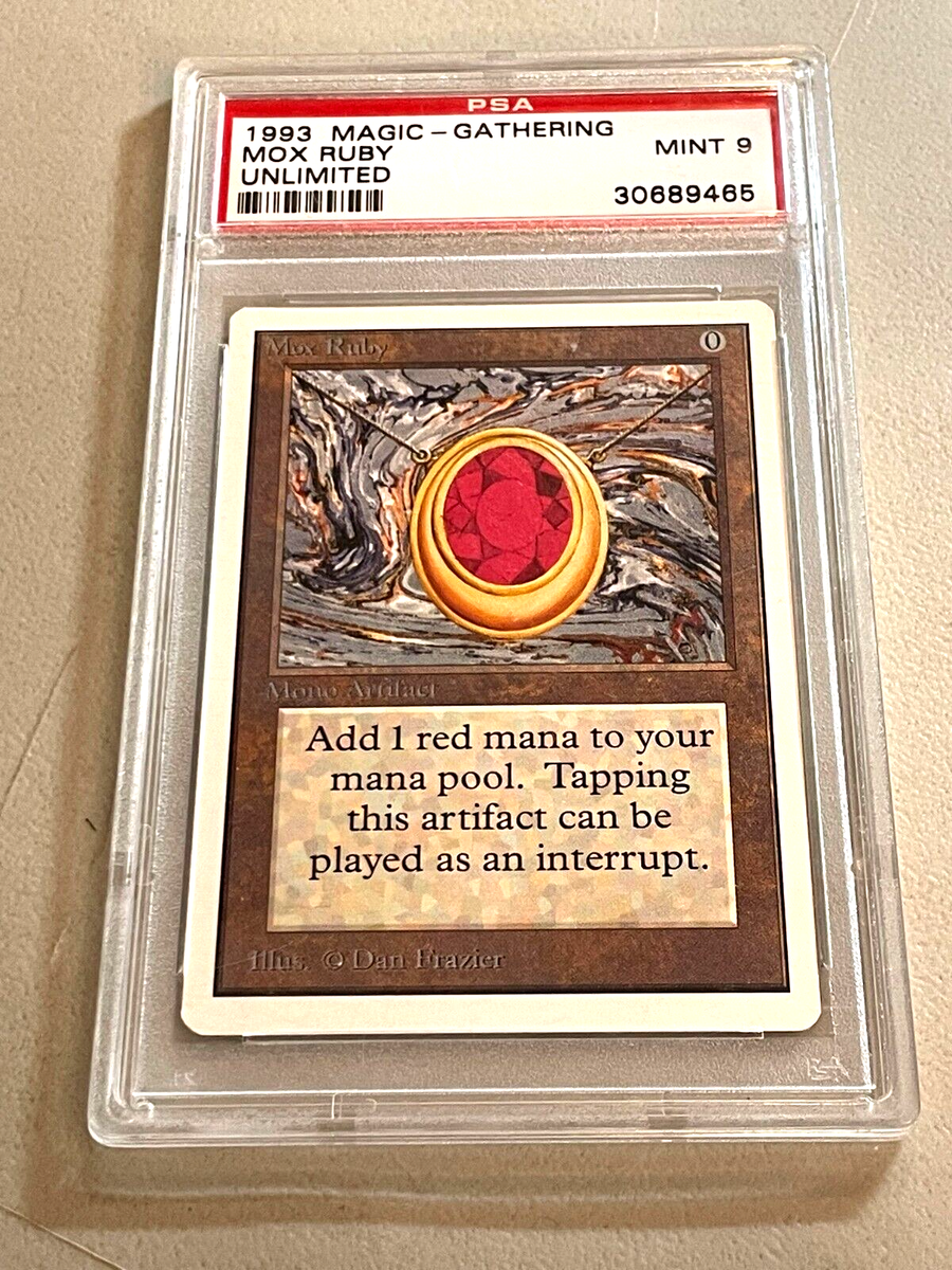 MOX RUBY / PSA 9 Mint / Unlimited Edition / MTG Magic the MOX RUBY / PSA 9 Mint / Unlimited Edition / MTG Magic the