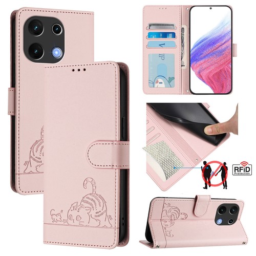 For UMIDIGI Note 100 Luxury Flip Leather Wallet Cat Pattern Card Slot Case Cover - 第 14/28 張圖片