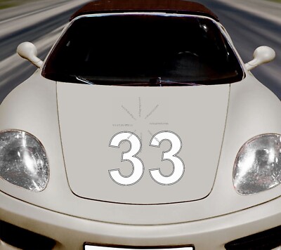 Car Sticker Start Race Rally Number # No White 33 D40 2xSticker 20cm