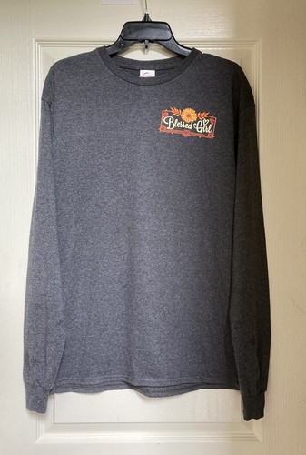 Blessed Girl Womens Long Sleeve Christian T-Shirt Love I Cor 13 Gray M NEW NWOT - Picture 2 of 13