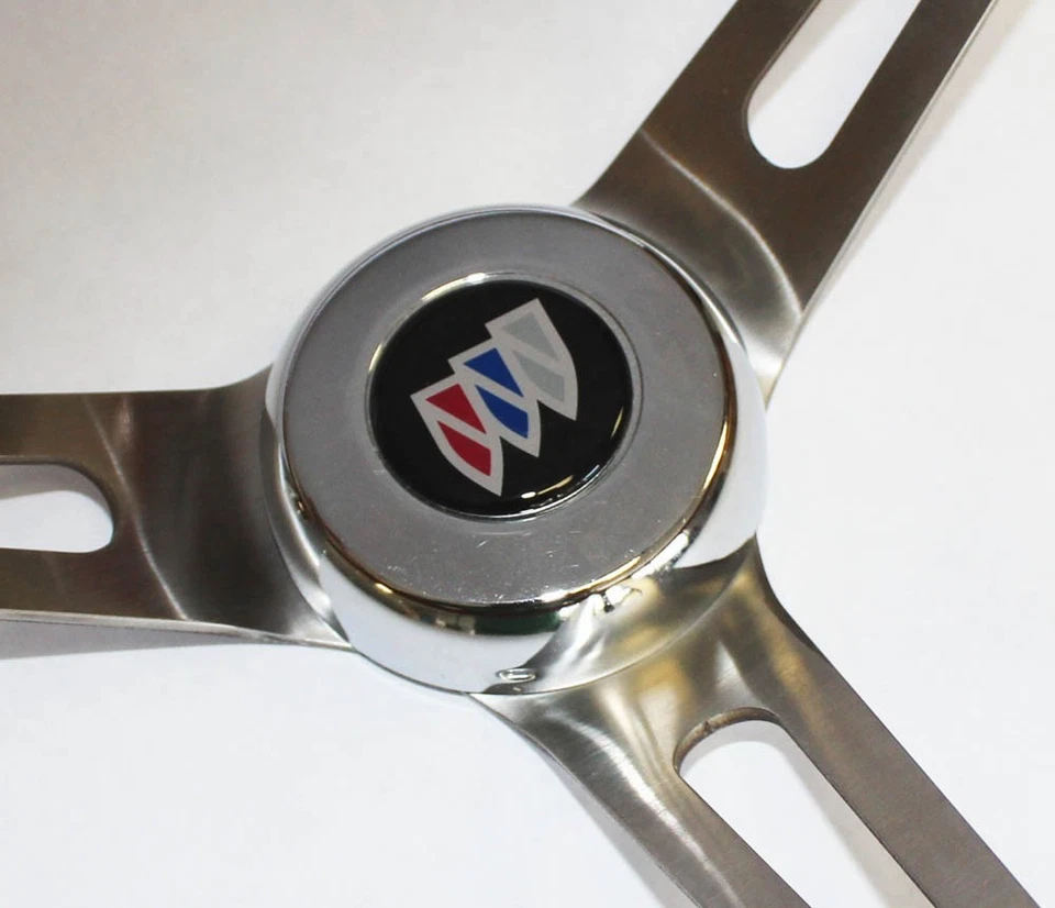 Volante de madera Buick Skylark GS 1964-1966 agarre de alto brillo 15" con remaches Foto 3 de 4
