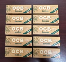 OCB BAMBOO 1 1/4  Cigarette Rolling Papers + Tips -10 PACKS