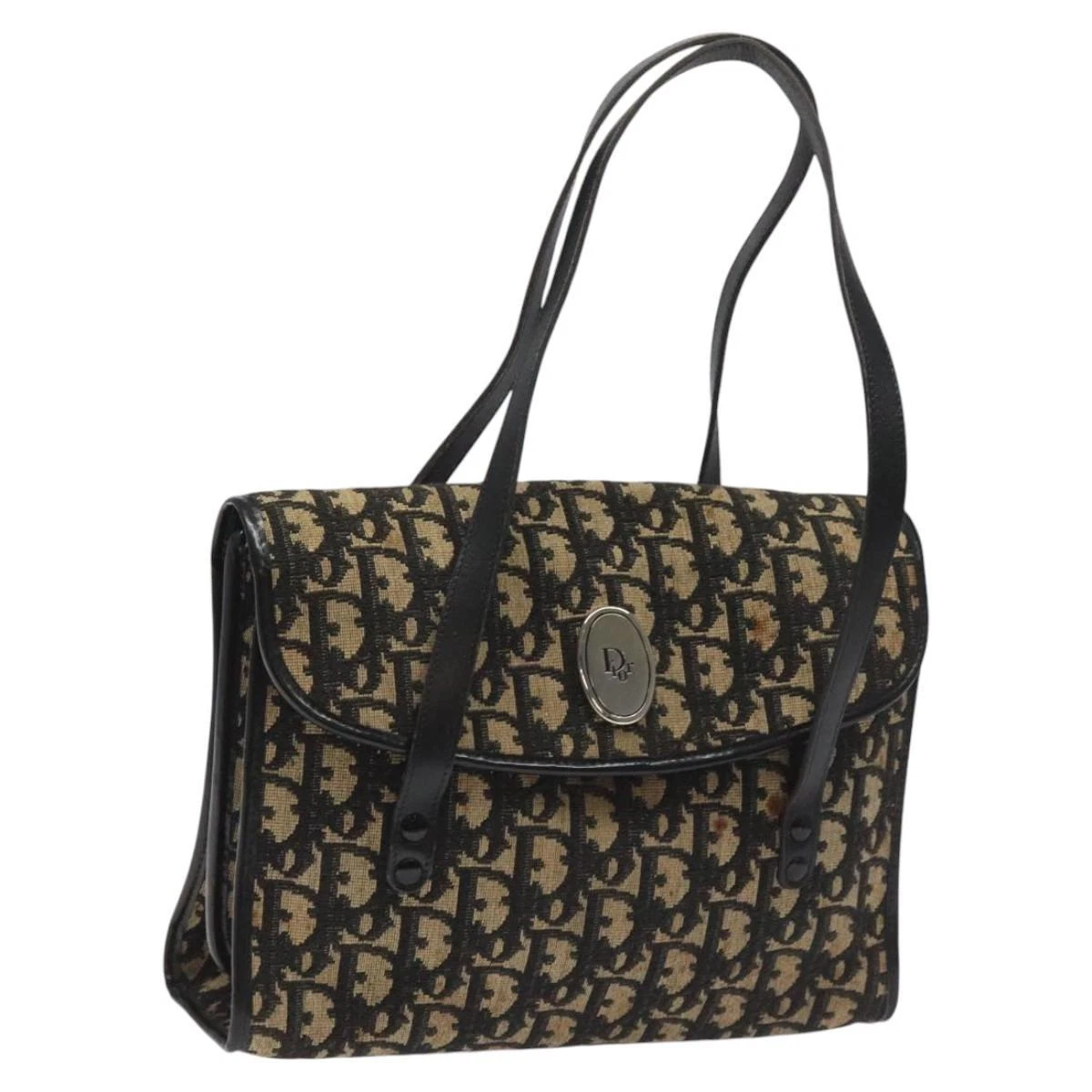 Sac à main Christian Dior trotteur toile bleu marine authentique 108266