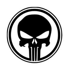 Punisher Circle Decal 1 4"x4" Choose Color