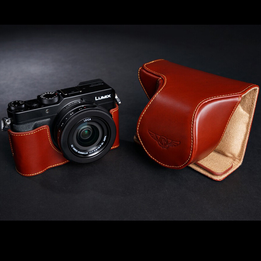 For Panasonic LX100 Handmade Genuine Leather Camera Half