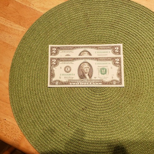 Banconota da due dollari nuova, non in circolazione, banconota da 2 dollari croccante, ordine sequenziale 1995-2017 - Foto 5 di 6