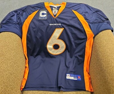 NFL Reebok Authentic Stitched Broncos #6 Jay Cutler Captains