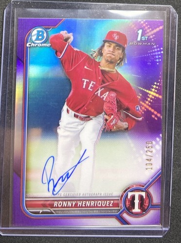 2022 Bowman Chrome Ronny Henriquez 1st Purple Refractor Auto /250 CPA-RH