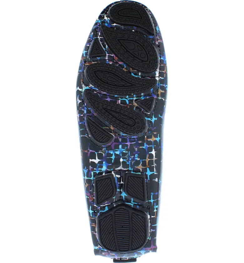 Robert Graham Black Sunbury Print Leather Penny Driving 