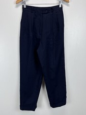 Vintage Talbots 100 Worsted Wool Dress Pants Sz 8 Petites VGUC Navy Pleated