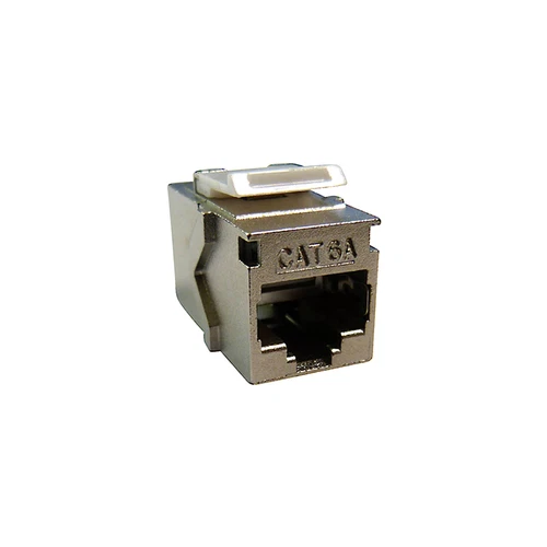 Keystone Verbinder Adapter Kupplung Cat.6A 2xRJ45 Buchse 1:1 geschirmt Metall