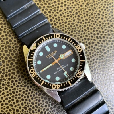 Citizen Seven Quartz Day Date 100M Diver Not Running for PARTS