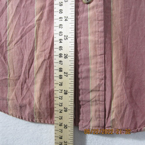 St John Bay Shirt Mens Large Orange Red Button Up Long Sleeve Casual Chambray - Picture 7 of 12