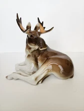 Lomonosov PORCELAIN Figurine Elk,Moose.Very RARE USSR