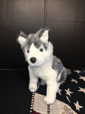 VGUC-13  Siberian Husky Wolf Malamute Dog Gray White Stuffed Plush Realistic