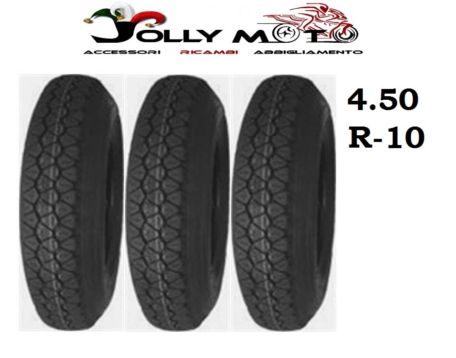 3 PNEUMATICI 4.50-10 PR8 DEESTONE per PIAGGIO APE MP 600 - 601 1 Ant. + 2 Post.