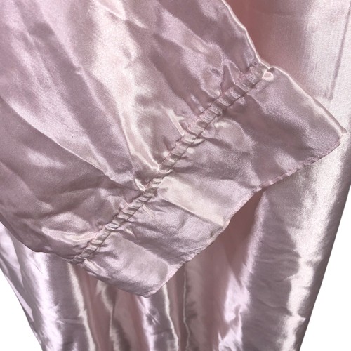 Vintage Shiny Satin Nightgown Size 2X Pink Quilted Lace Trimmed Modest READ - Picture 6 of 10