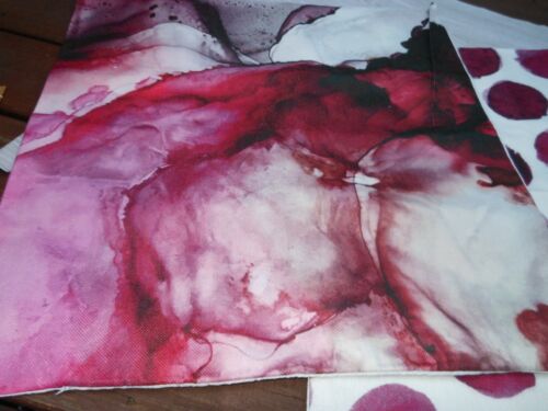 3 PC 24 x 24 QUARTZ GEODE MARBLE LINEN PILLOW COVER SET ~ PURPLE RED PINK - Picture 5 of 6