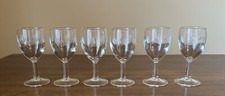 Set Of 6 Cordial / Liqueur Etched Design Glasses, 4.5&rdquo;, Made In  France