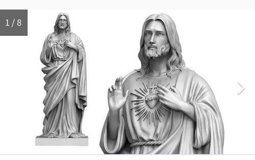 Jesus Christus Heiliges Herz ❤️ Statue in weiß PLA - Bild 2 von 6