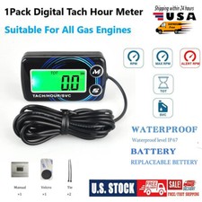 Digital Tach Hour Meter Tachometer Gas Engine Maintenance For 24 Stroke Engines