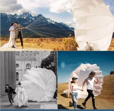 White Round Diameter 6.5m/21Ft Parachute for Wedding Photography