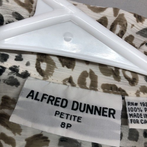 Vintage Alfred Dunner Petite weiß Kurzarm Kragen Knopfleiste Größe 8P Damen - Bild 4 von 12