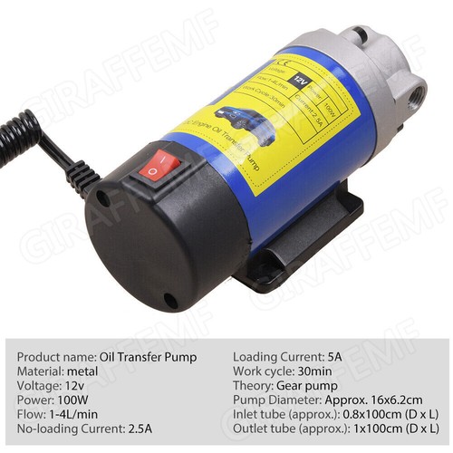 12V 100W Ölabsaugpumpe Elektrisch Diesel Absaugpumpe 1-4 L/min Ölwechselpumpe DE - Bild 9 von 17