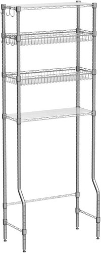 Folews Bathroom Organizer Over The Toilet Storage, 4-Tier Bathroom Shelves Over - Picture 4 of 9