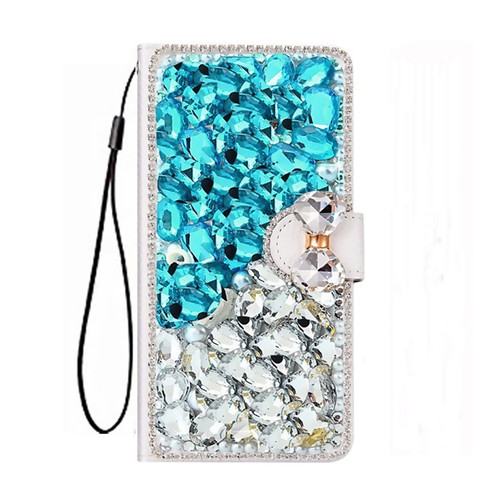 Leather Wallet Phone Case , Bling Diamonds Women Sparkly Flip Cover for iPhone - Picture 18 of 25