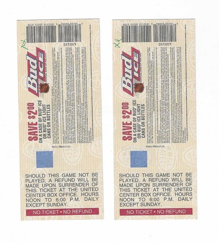 Chicago Blackhawks vs Phoenix Coyotes unused Hockey Tickets from 9/19/1997 - Picture 2 of 2