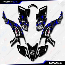 Black & Blue Savage Camo Racing Graphics kit fits 03-08 Yamaha YFZ450 ATV Decals