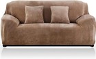 Camel VELVET Elastic STRETCH SOFA COVERS Slipcover Protector 1/2/3/4 Seater
