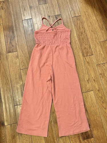Old Navy Jersey Smocked-Back Cami Pink Jumpsuit Girls Size XL (14) - Picture 2 of 3