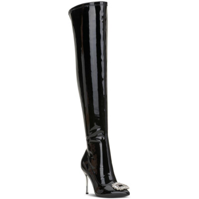 INC INTL Concepts Women Romina Over the Knee Boots Size US 6M Black Patent 
