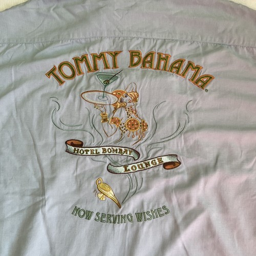 Tommy Bahama Hotel Bombay Lounge Now Serving Wishes 100% Silk Shirt Men’s Medium - Picture 7 of 21