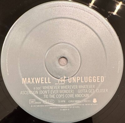 Maxwell MTV Unplugged EP12 Vinyl Record 1997 Europe Edition