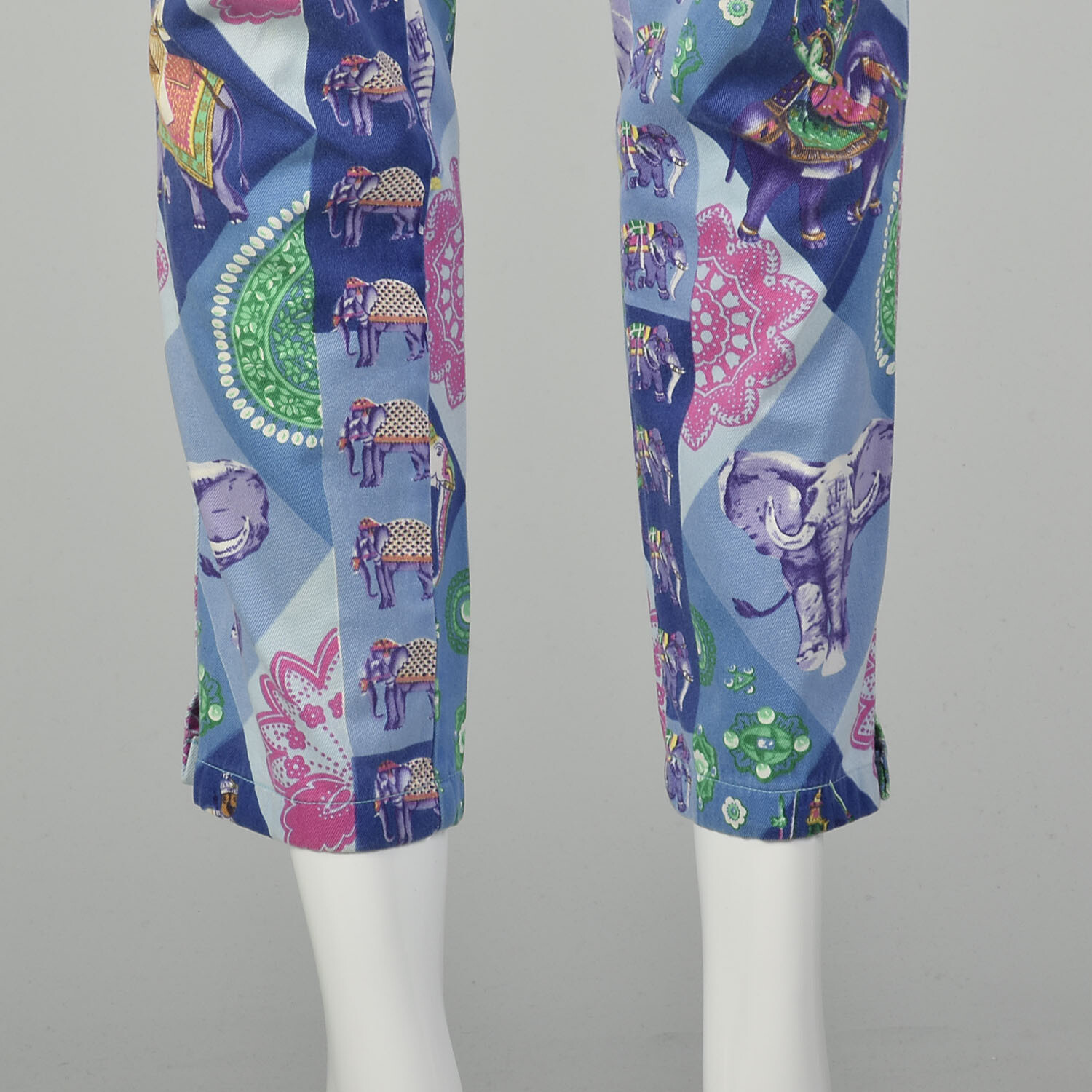 Small 1990s Versace Pants Couture Purple Elephant… - image 8