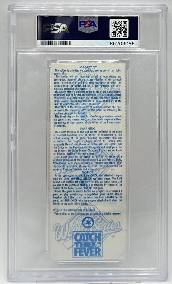 Paul Molitor Signed 1993 World Series Game 1 PSA/DNA AUTO 10 MVP - Image 3 of 3