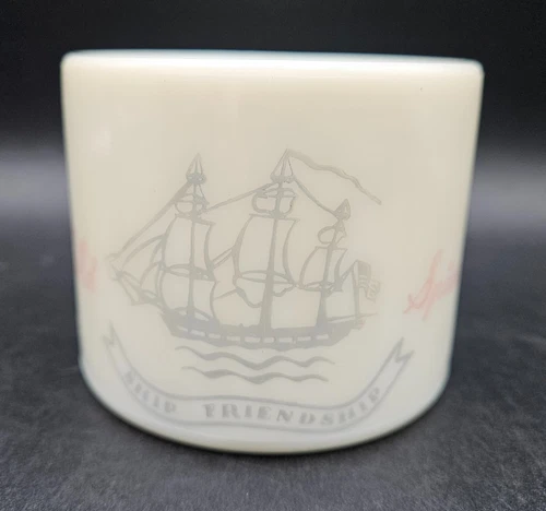 Vintage Old Spice Milk Glass Shaving Mug "Ship Friendship" Shulton Inc NJ