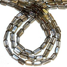 NG2936 Gray-Brown 4mm - 6mm Hand-Cut Rectangle Nugget Smoky Quartz Bead 14"