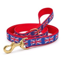 Up Country Dog Leash with D-ring, Union Jack, UK Flag, Made In USA 5 Foot Lead