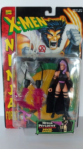 Vintage X-Men Action Figure Psylocke 1996 Toy Biz Marvel Comics Power Sword NIB